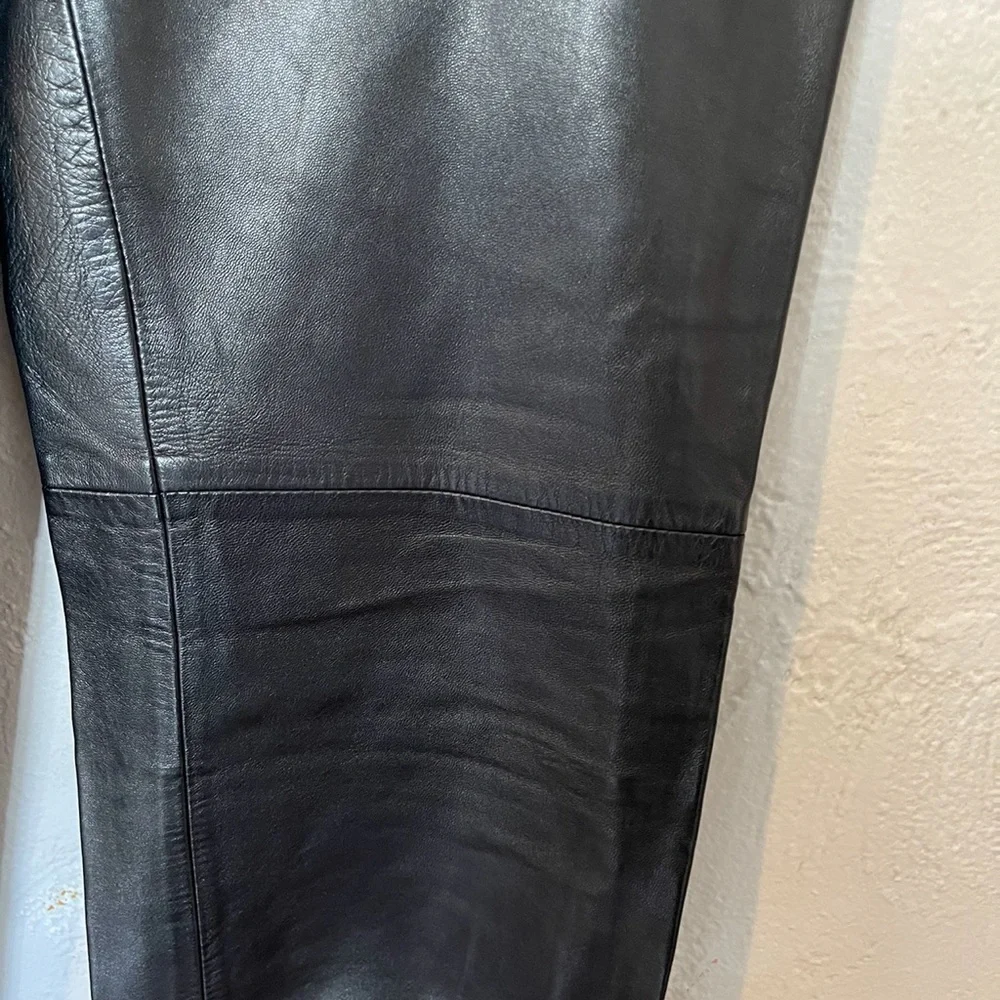 Adrienne Vittadini Black Leather Pants - Picture 4 of 7